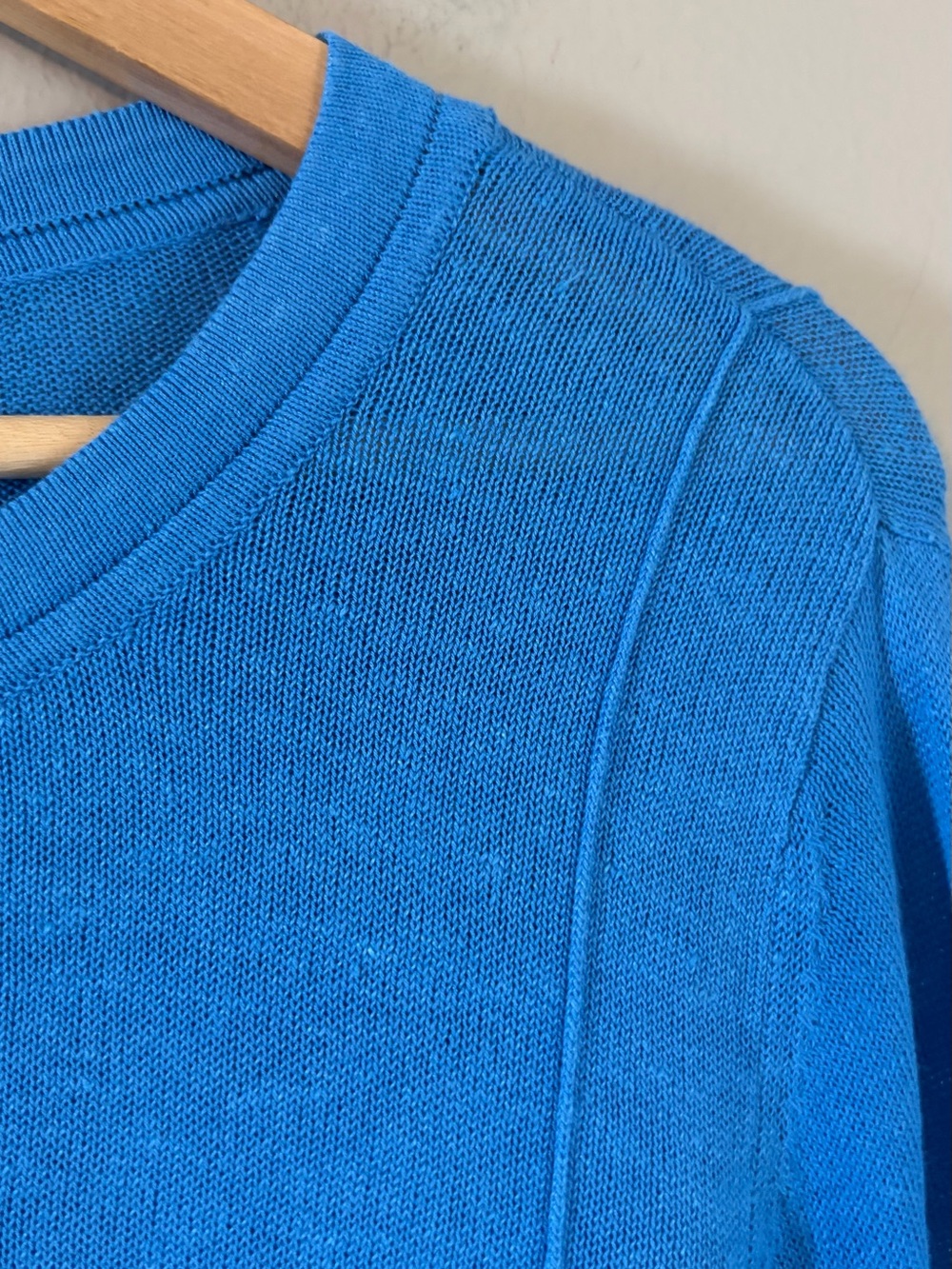 J. Jill Blue Long Sleeve Knit Crewneck Top linen petite XL - Picture 4 of 10